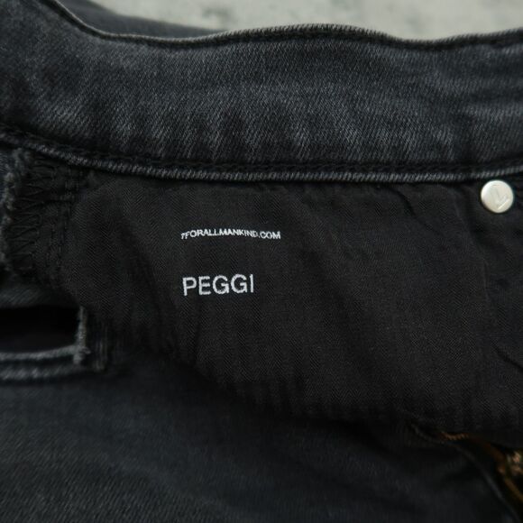 7 For All Mankind Jeans Women's 27 Gray Mid-Rise Skinny 28" Inseam Distressed - Picture 10 of 16